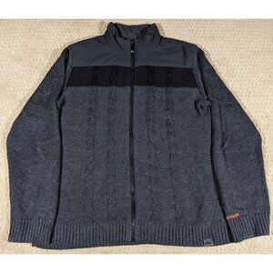 KJUS Women's XL Vail Jacket Full Zip Cable Knit Merino Wool Blend Athletic Black